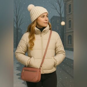 Coach Small Rhyder Pochette Shearling With Pebbled Leather Pink